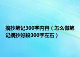 摘抄笔记300字内容（怎么做笔记摘抄好段300字左右）