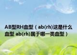 AB型RH血型（ab(rh)这是什么血型 ab(rh)属于哪一类血型）
