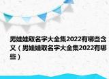 男娃娃取名字大全集2022有哪些含义（男娃娃取名字大全集2022有哪些）