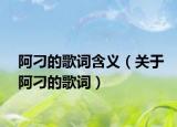 阿刁的歌词含义（关于阿刁的歌词）