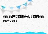 匆忙的近义词是什么（词语匆忙的近义词）