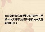 apk文件怎么在手机打开软件（手机apk文件怎么打开 手机apk文件如何打开）