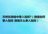 怎样在微信中录入指纹?（微信如何录入指纹 微信怎么录入指纹）