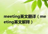 meeting英文翻译（meeting英文解释）