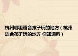 杭州哪里适合孩子玩的地方（杭州适合孩子玩的地方 你知道吗）