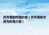 齐齐菜的药用价值（齐齐菜的功效与作用介绍）