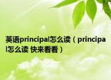 英语principal怎么读（principal怎么读 快来看看）