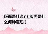 版面是什么?（版面是什么何种意思）