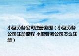 小型劳务公司注册范围（小型劳务公司注册流程 小型劳务公司怎么注册）