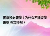 围棋没必要学（为什么不建议学围棋 你觉得呢）