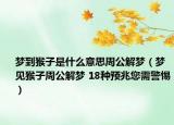 梦到猴子是什么意思周公解梦（梦见猴子周公解梦 18种预兆您需警惕）