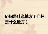 庐阳是什么地方（庐州是什么地方）
