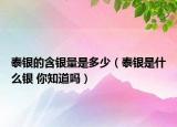 泰银的含银量是多少（泰银是什么银 你知道吗）