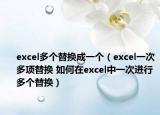 excel多个替换成一个（excel一次多项替换 如何在excel中一次进行多个替换）