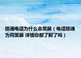 拨通电话为什么会黑屏（电话拨通为何黑屏 详情你都了解了吗）
