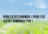 科目三打灯注意事项（科目三怎么打灯 你都明白了吗）