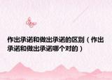 作出承诺和做出承诺的区别（作出承诺和做出承诺哪个对的）