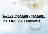 ios12.5.2怎么降级（怎么降级12.4.1 IOS12.4.1 如何降级）
