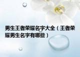 男生王者荣耀名字大全（王者荣耀男生名字有哪些）