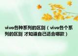 vivo各种系列的区别（vivo各个系列的区别 才知道自己适合哪款）