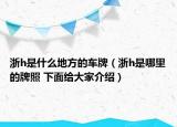 浙h是什么地方的车牌（浙h是哪里的牌照 下面给大家介绍）