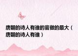 唐朝的诗人有谁的官做的最大（唐朝的诗人有谁）
