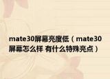 mate30屏幕亮度低（mate30屏幕怎么样 有什么特殊亮点）