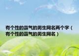 有个性的霸气的男生网名两个字（有个性的霸气的男生网名）
