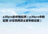 p30pro的参数配置（p30pro参数配置 分享其两项主要参数设置）