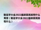 取名字大全2022最新版男孩有什么寓意（取名字大全2022最新版男孩有什么）