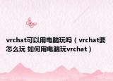vrchat可以用电脑玩吗（vrchat要怎么玩 如何用电脑玩vrchat）