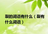 裂的词语有什么（裂有什么词语）