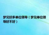 梦见好多单位领导（梦见单位领导好不好）