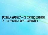 梦到别人被蛇咬了一口（梦见自己被蛇咬了一口 不同的人有不一样的解释）