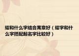 耀和什么字结合寓意好（耀字和什么字搭配起名字比较好）