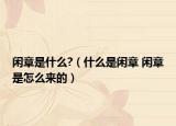 闲章是什么?（什么是闲章 闲章是怎么来的）