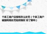 个体工商户没报税怎么处罚（个体工商户被国税局处罚如何维权 你了解吗）