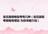 变压器规格型号有几种（变压器型号规格有哪些 为你详细介绍）