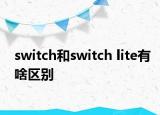 switch和switch lite有啥区别