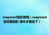 snapseed倒影教程（snapseed 如何做倒影 操作步骤如下）