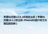 苹果6s升级13.3.1系统怎么样（苹果6s升级13.1.2怎么样 iPhone6S用户对于升级后的反映）