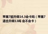 苹果7能升级14.3会卡吗（苹果7适合升级13吗 会不会卡）