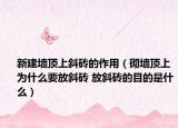 新建墙顶上斜砖的作用（砌墙顶上为什么要放斜砖 放斜砖的目的是什么）