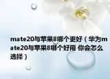 mate20与苹果8哪个更好（华为mate20与苹果8哪个好用 你会怎么选择）