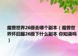 魔兽世界26级去哪个副本（魔兽世界怀旧服26级下什么副本 你知道吗）