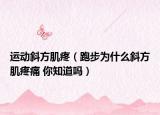 运动斜方肌疼（跑步为什么斜方肌疼痛 你知道吗）