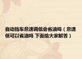 自动挡车怠速调低会省油吗（怠速低可以省油吗 下面给大家解答）