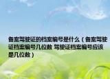 备案驾驶证的档案编号是什么（备案驾驶证档案编号几位数 驾驶证档案编号应该是几位数）