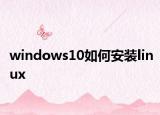 windows10如何安装linux