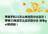 苹果手机11怎么电池百分比显示（苹果11电池怎么显示百分比 快来get新技能）